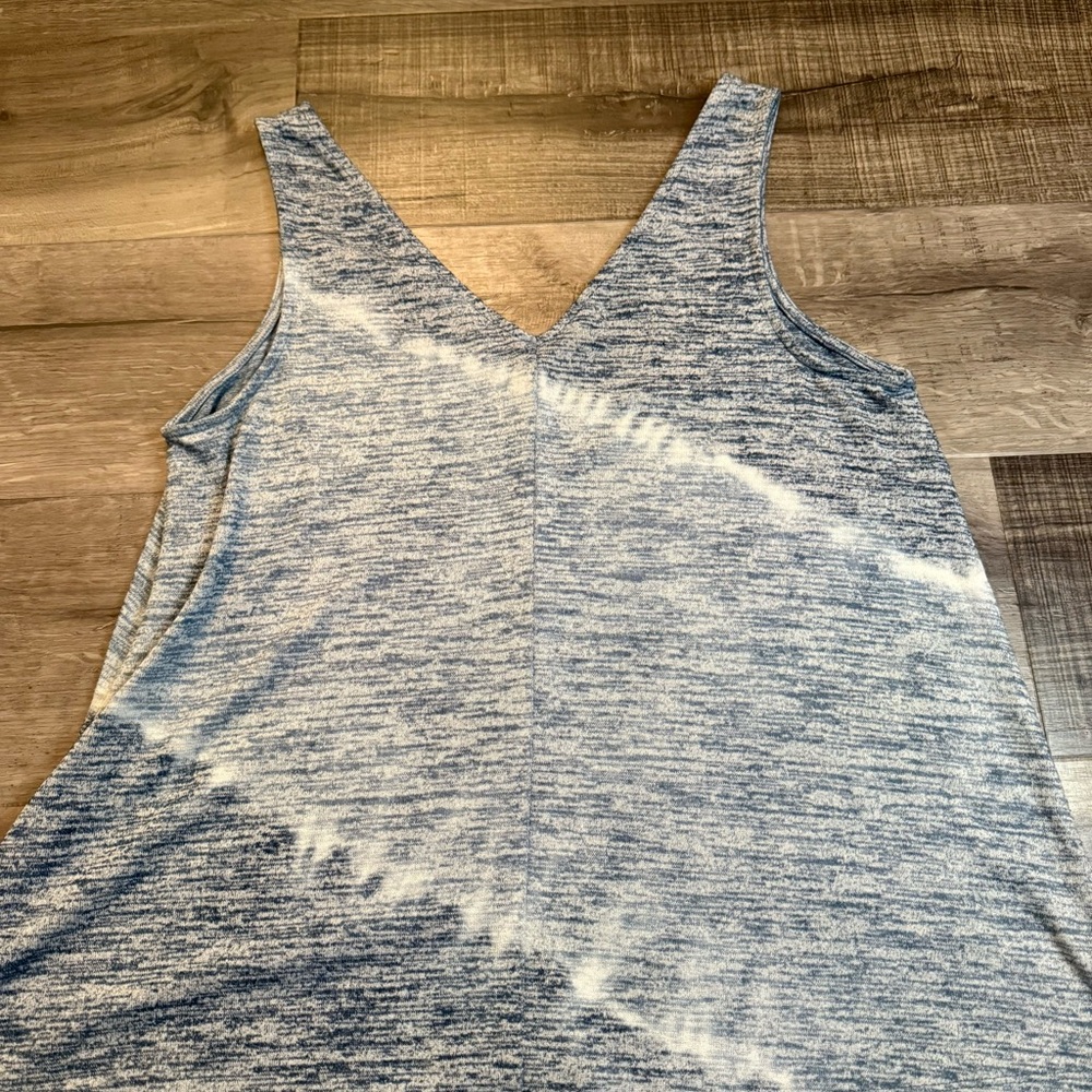 a.n.a Blue and White Tank Top